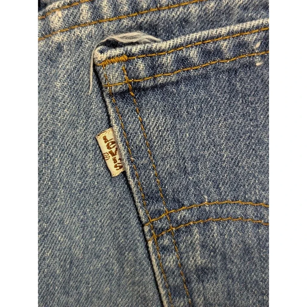 VINTAGE 80s Levi's Demin Skirt White Tab Zip Light to Medium Wash 30x18